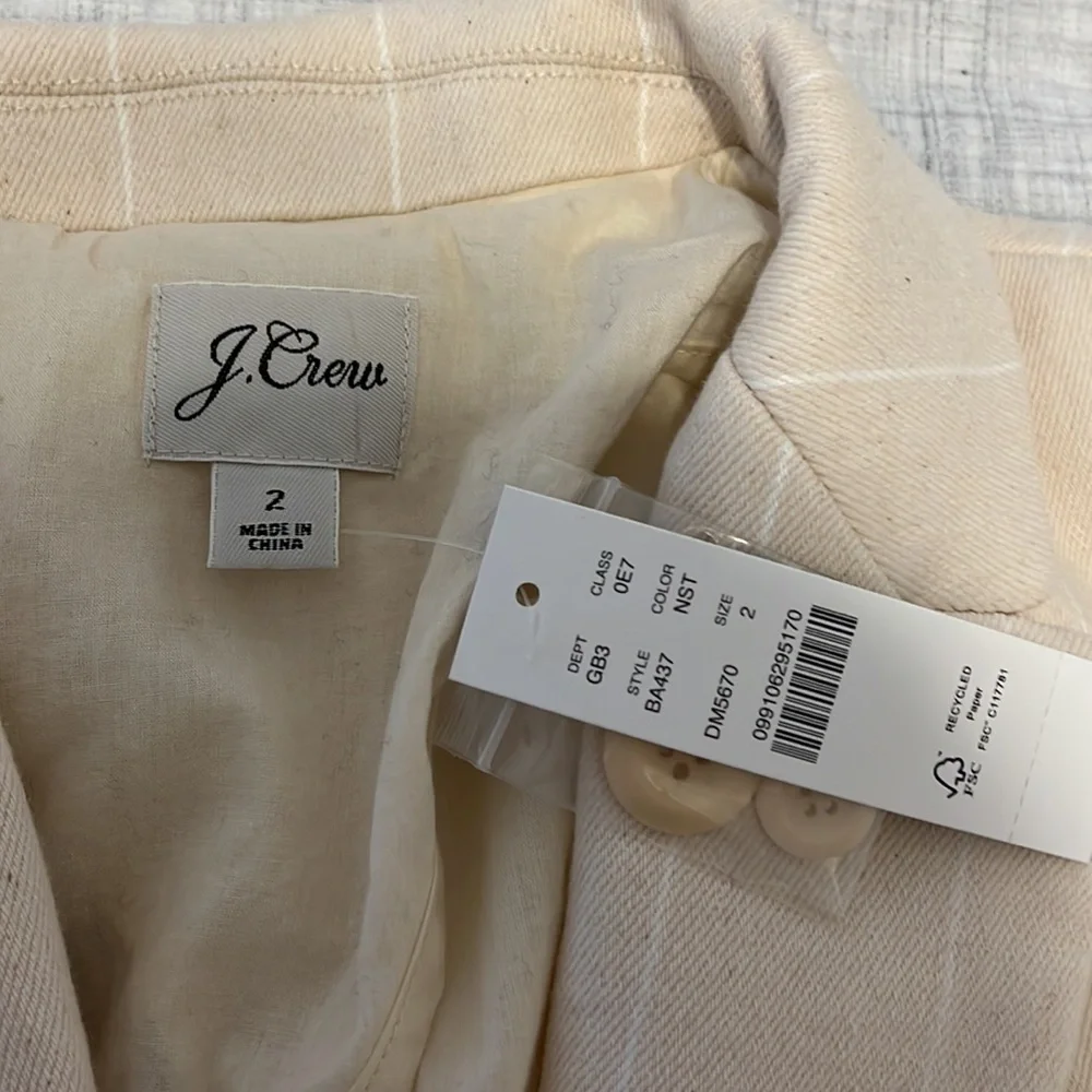 NWT J Crew Alfie blazer in natural denim stripe - Picture 3 of 12